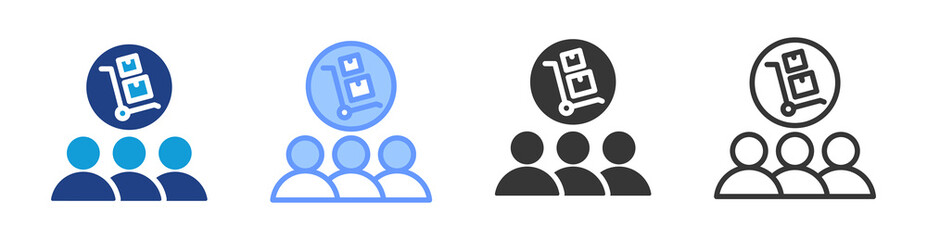 Poster - Procurement Team icon set multiple style collection