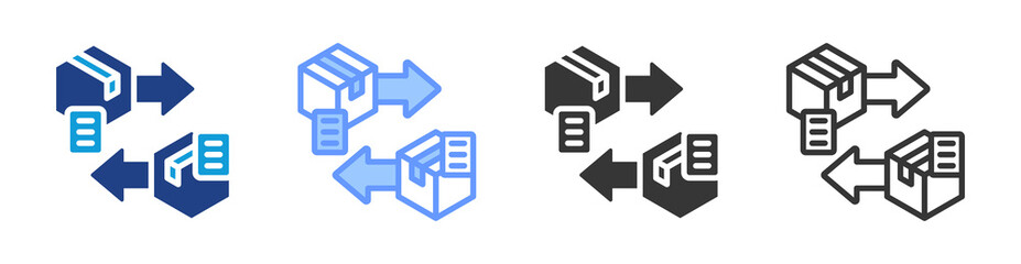 Poster - Customs And Import Export icon set multiple style collection