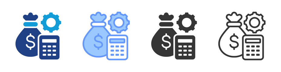 Poster - Budget Management icon set multiple style collection