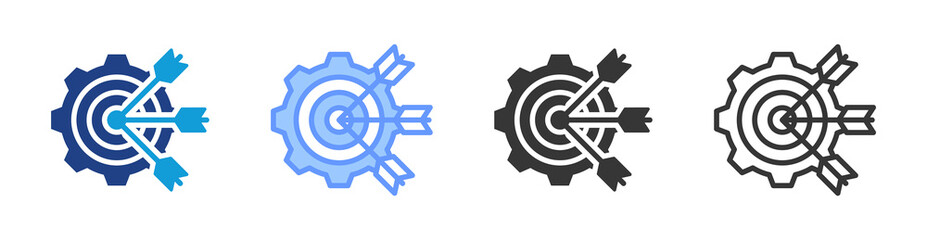 Poster - Goal Setting icon set multiple style collection
