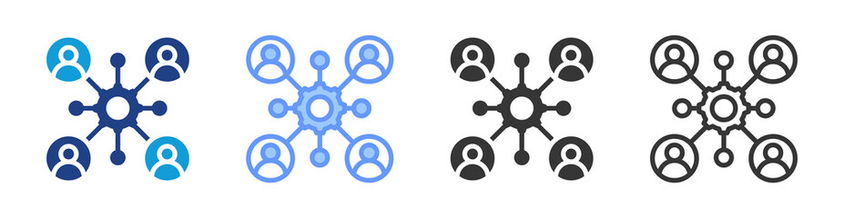 Poster - Team Collaboration icon set multiple style collection