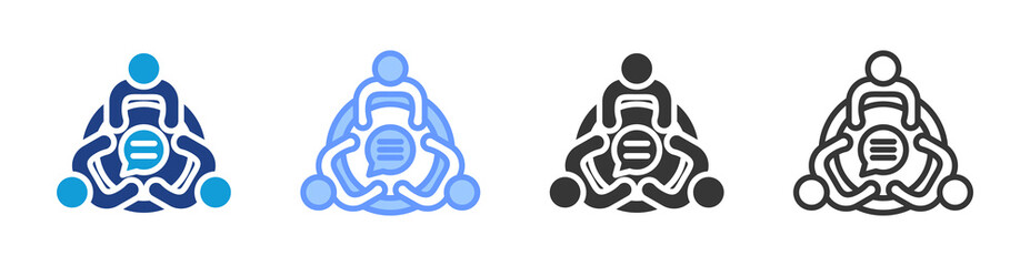 Poster - Status Meeting icon set multiple style collection