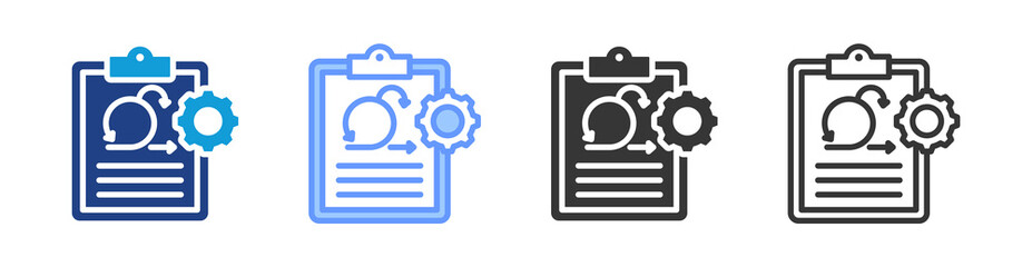 Poster - Agile Project Management icon set multiple style collection