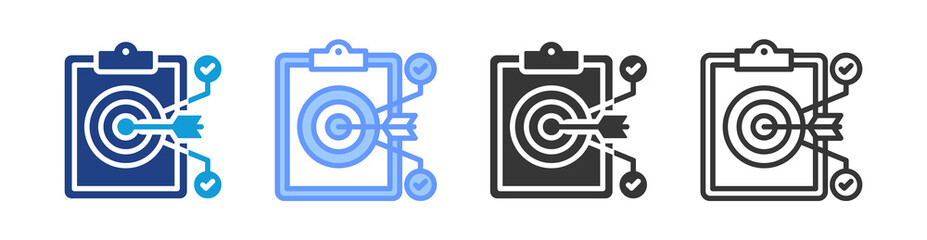 Poster - Project Goal icon set multiple style collection