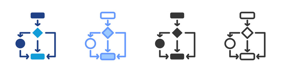Poster - Process Mapping icon set multiple style collection