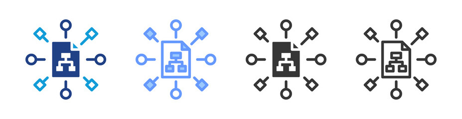 Poster - Value Stream Mapping icon set multiple style collection