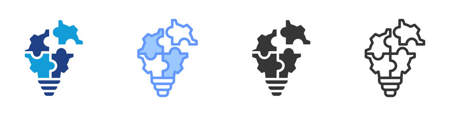 Poster - Problem Solving icon set multiple style collection