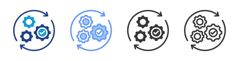 Poster - Process Optimization icon set multiple style collection