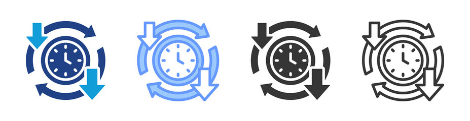 Poster - Cycle Time Reduction icon set multiple style collection