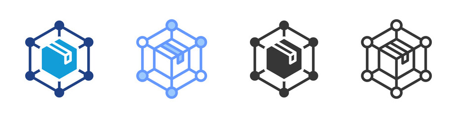 Poster - Supply Chain icon set multiple style collection