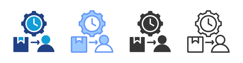 Poster - Lead Time Management icon set multiple style collection