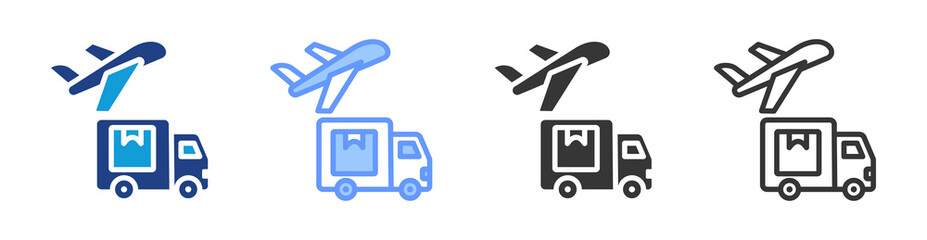 Poster - Multimodal Transportation icon set multiple style collection