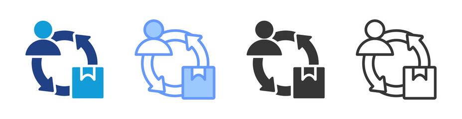 Poster - Supply And Demand Alignment icon set multiple style collection
