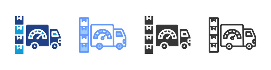 Poster - Delivery Performance icon set multiple style collection