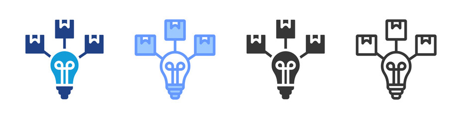 Poster - Sourcing Strategy icon set multiple style collection