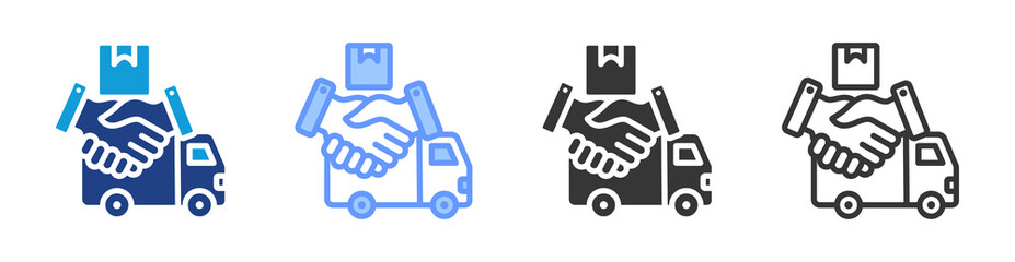 Poster - Logistics Partner icon set multiple style collection