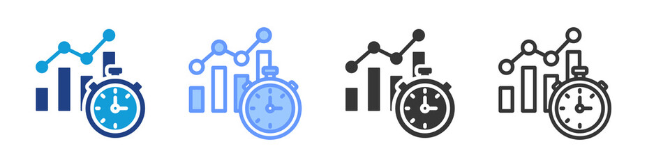 Poster - Efficiency Metric icon set multiple style collection