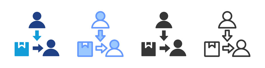 Poster - Third Party Logistics icon set multiple style collection