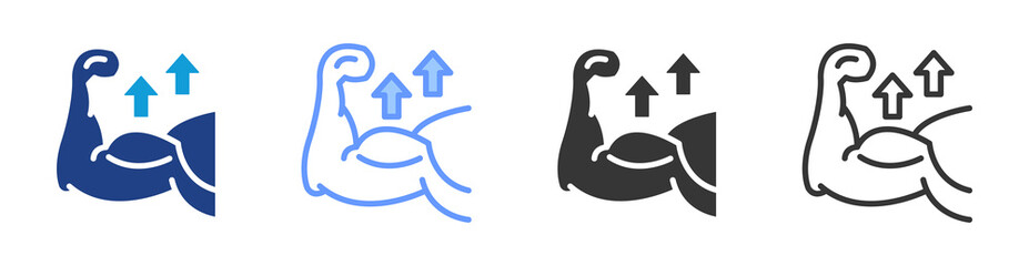 Poster - Strength icon set multiple style collection