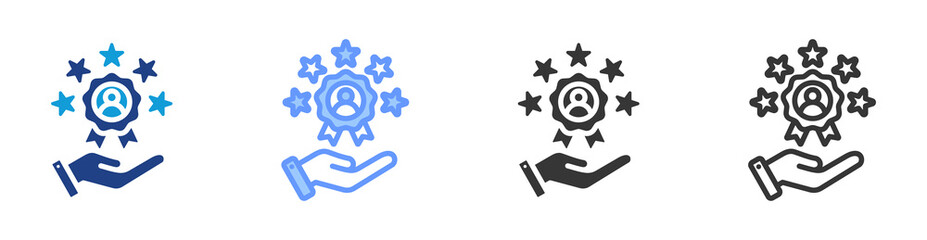 Poster - Customer Loyalty icon set multiple style collection