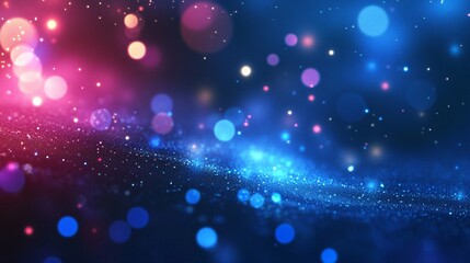 Poster - Abstract blue and pink glitter background creating magical bokeh effect