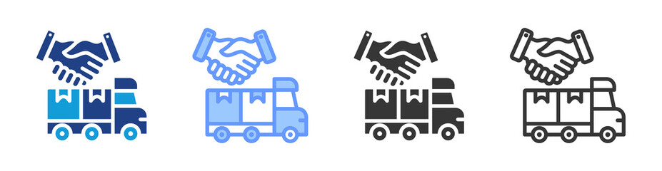 Poster - Supplier Relationship icon set multiple style collection