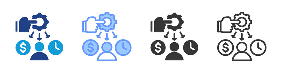 Poster - Resource Allocation icon set multiple style collection