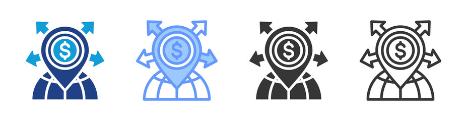 Poster - Business Expansion icon set multiple style collection