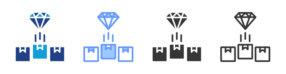 Poster - Brand Differentiation icon set multiple style collection