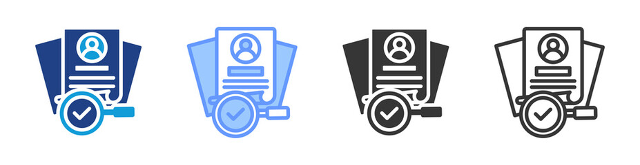 Poster - Recruitment icon set multiple style collection