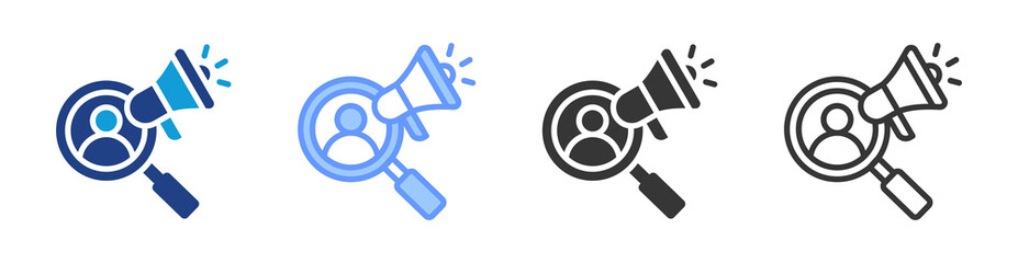 Poster - Recruitment Marketing icon set multiple style collection