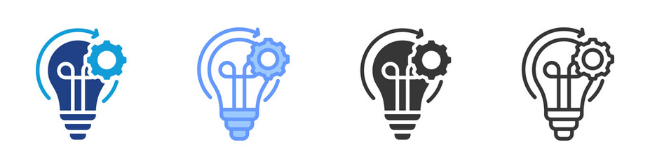 Poster - Lean Management icon set multiple style collection