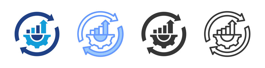 Poster - Continuous Improvement icon set multiple style collection