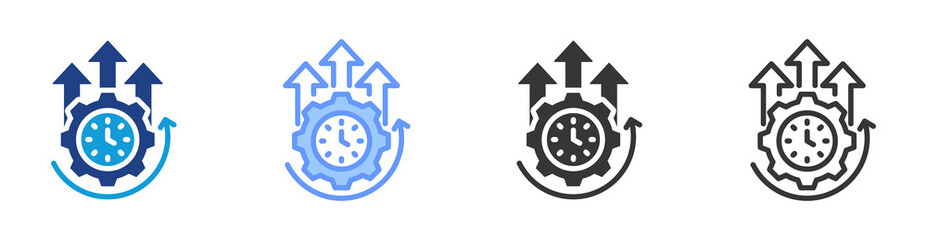 Poster - Productivity Improvement icon set multiple style collection