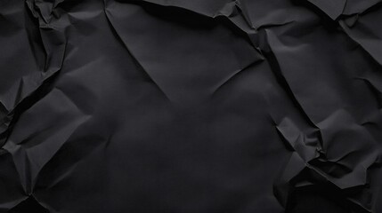 Poster - Crumpled black paper creates textured wallpaper background