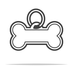 Wall Mural - dog id tag outline icon transparent vector isolated