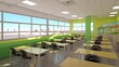 © NguyenQuoc - Modern Bright Classroom Design with City View