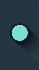 Leinwandbilder - Light blue circle casting long shadow on dark background