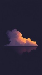 Leinwandbilder - Minimalist sunset reflecting on calm water with large clouds