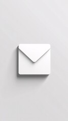 Aufkleber - White minimalist closed envelope icon casting shadow on light gray background