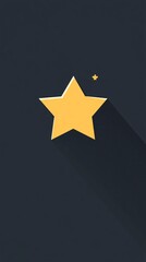Aufkleber - Yellow star shining on dark blue background with long shadow