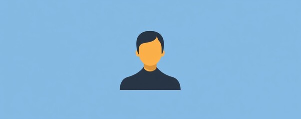 Poster - Young man avatar icon showing online profile account or user member