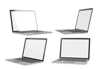 Poster - modern laptop mockup with blank screens in multiple angles. 3d rendering