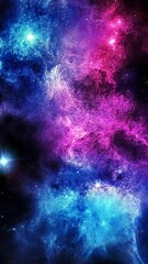 Wall Mural - Vibrant cosmic nebula filled with stars and colorful gas clouds in deep space