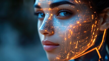 Poster - Cyberpunk Woman: A Futuristic Portrait