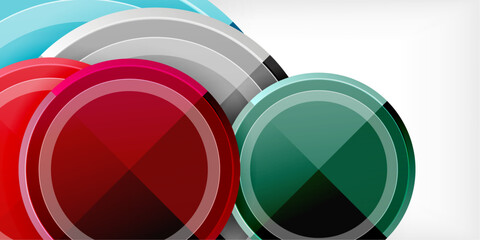 Wall Mural - Minimal geometric abstract background. Circle triangle design
