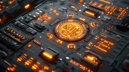 Poster - Futuristic Technology Interface: A Cyberpunk Control Panel