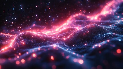 Poster - Glowing Nebula: A Cosmic Dance of Light and Color