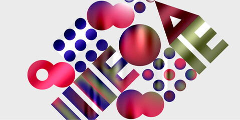 Wall Mural - Triangles, circles, squares, rectangles design. Vector Illustration For Wallpaper, Banner, Background, Card, Book Illustration, landing page