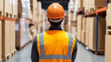 Poster - Warehouse Workers Collaborating with AI Robots in Modern Logistics Environment